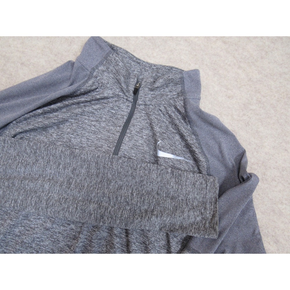 Nike Running Dri-FIT Mens Gray Heather 1/2 Zip Pullover AH8973-021 Size L